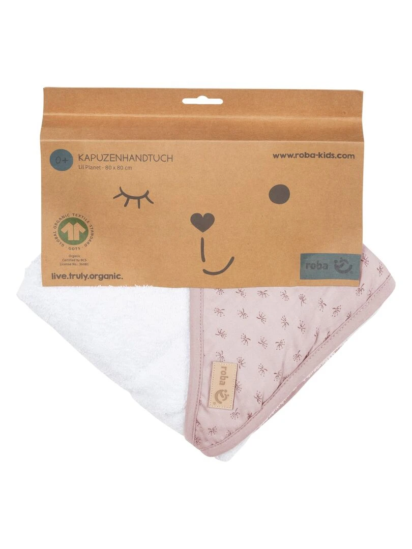 Cape de Bain Bébé "Lil Planet"   100% Coton bio OEKOTEX   'ROBA'   Rose