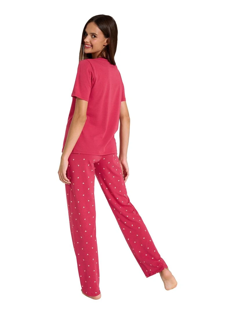 Pyjama pantalon t shirt True Love Rouge