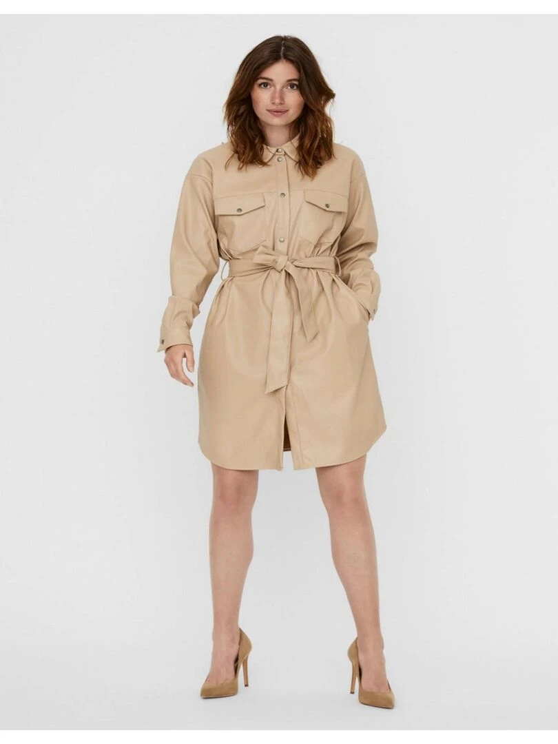 Robe chemise Vero Moda Beige