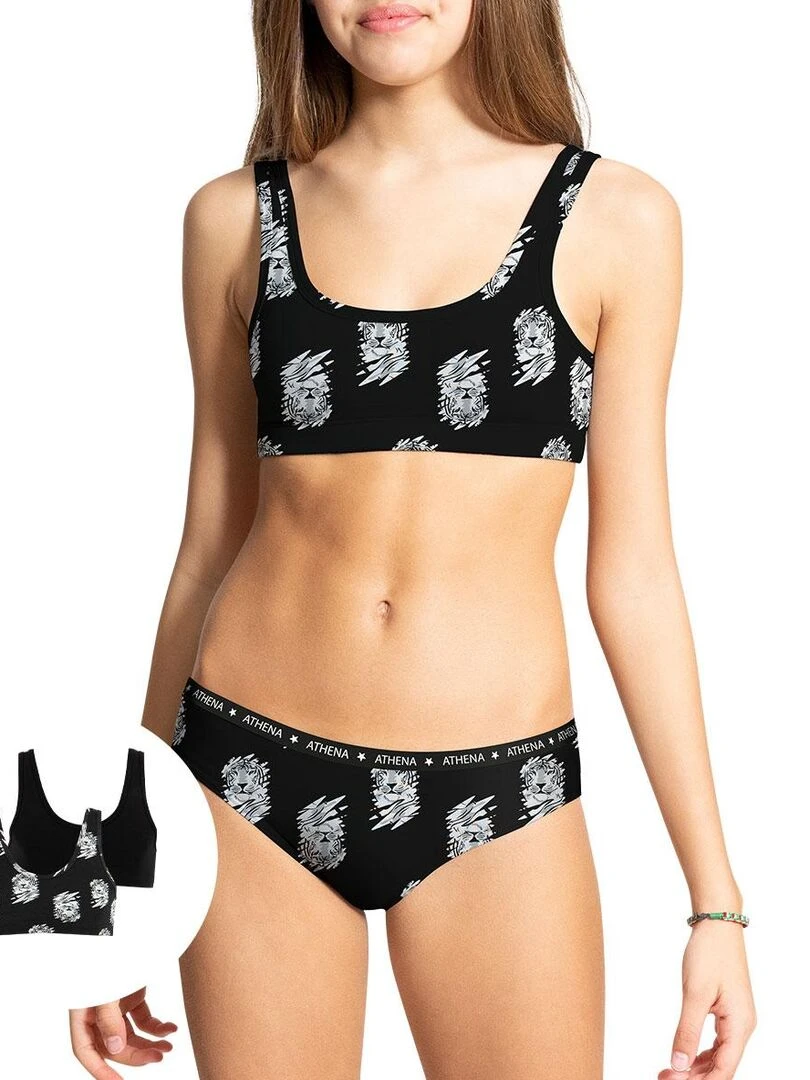 Lot de 2 brassières fille Ecopack Girl Mode Fille Noir