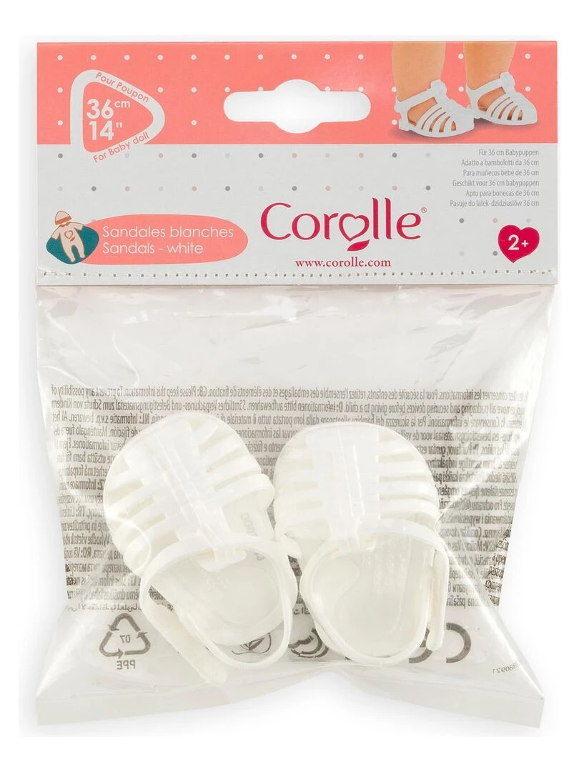 Sandales Blanches pour poupon 36 cm   Blanc