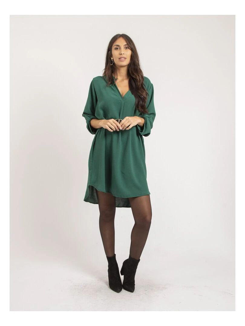 Robe courte ample INAAM   Vert forêt