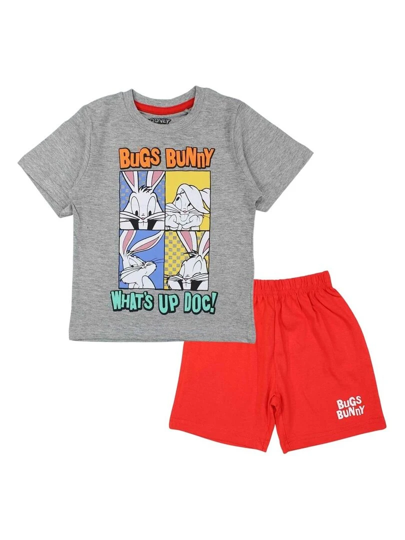 Looney Tunes Ensemble T shirt short garçon Imprimé Bugs Bunny Gris