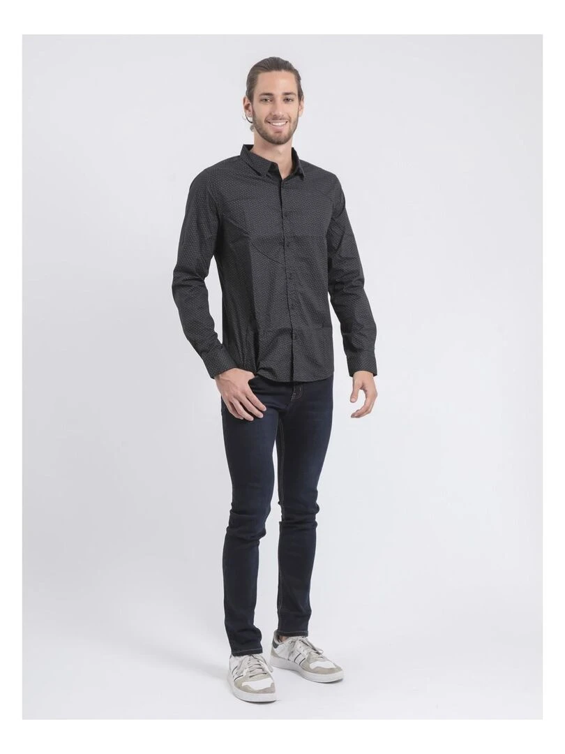 Chemise manches longues motifs TOUMOMI   Noir