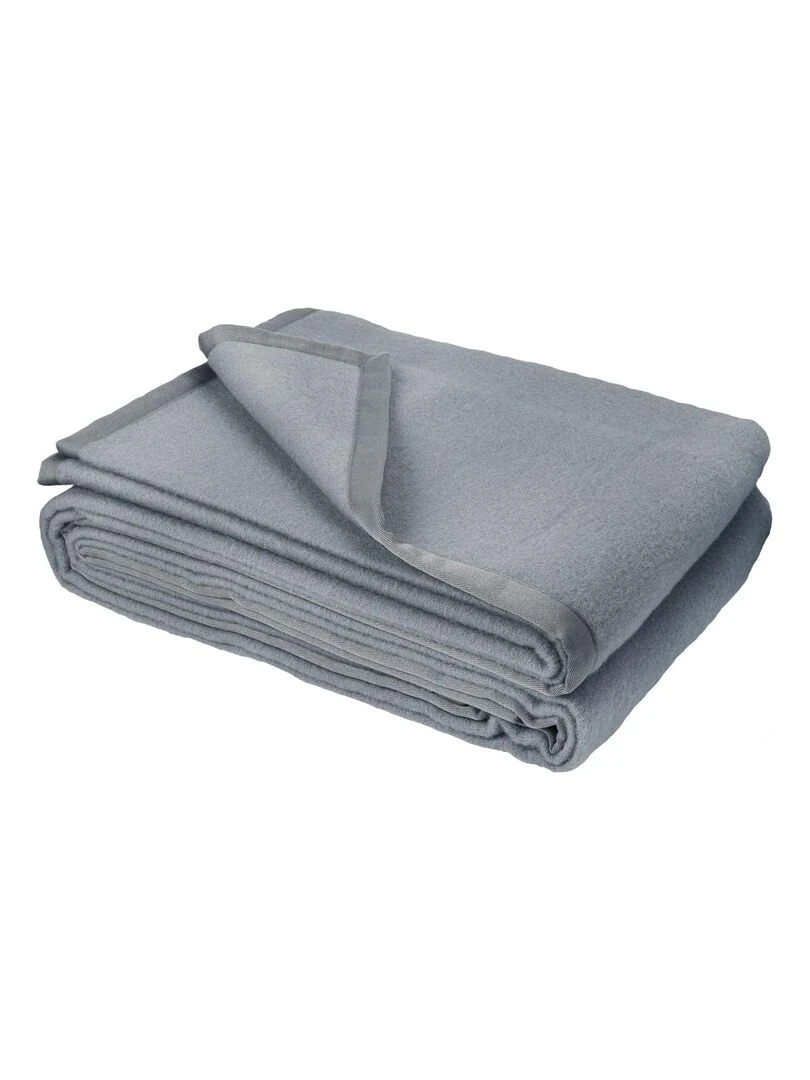 Couverture Unie en Laine d'Agneau Gris foncé