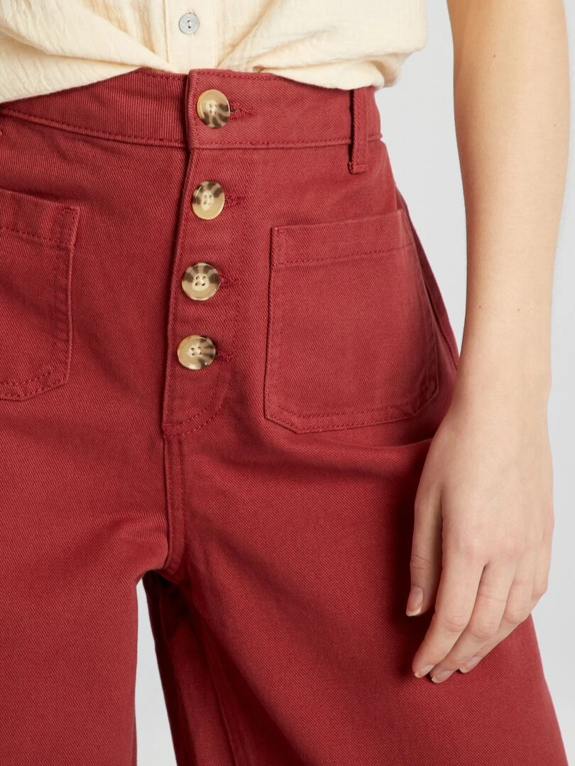 Jean large à taille haute   L32   Brique
