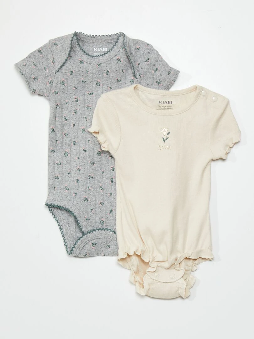 Lot de 2 bodies Gris/beige