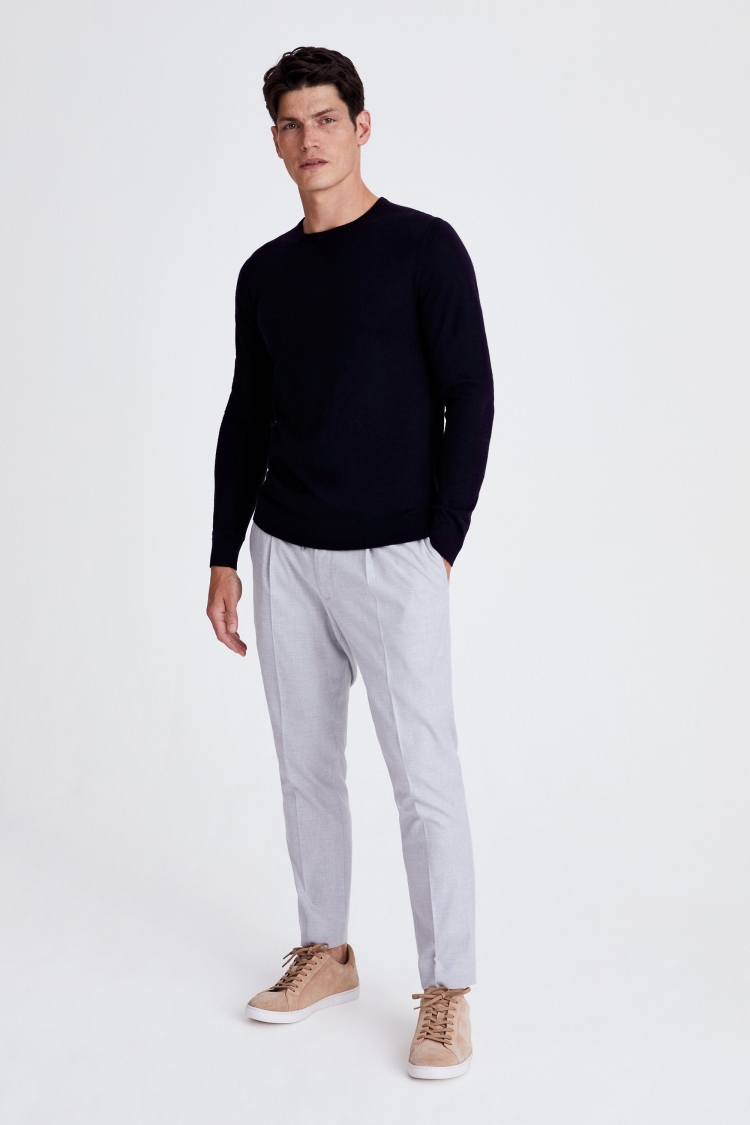 Navy Merino Crew Neck Jumper Buy Online at Moss