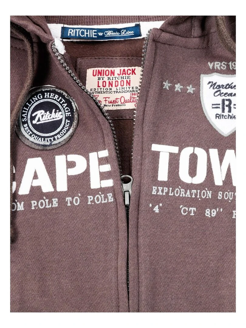 SWEAT ZIPPE WINE BOY Gris