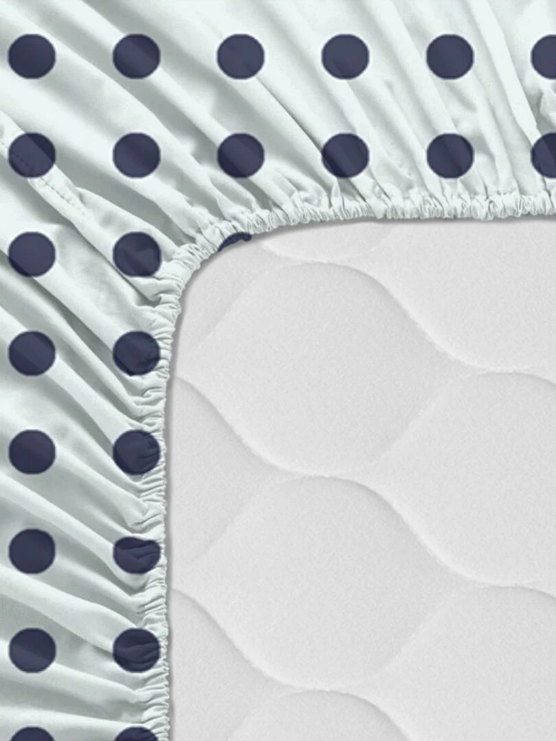 Drap housse Geo dot "Happyfriday" Blanc