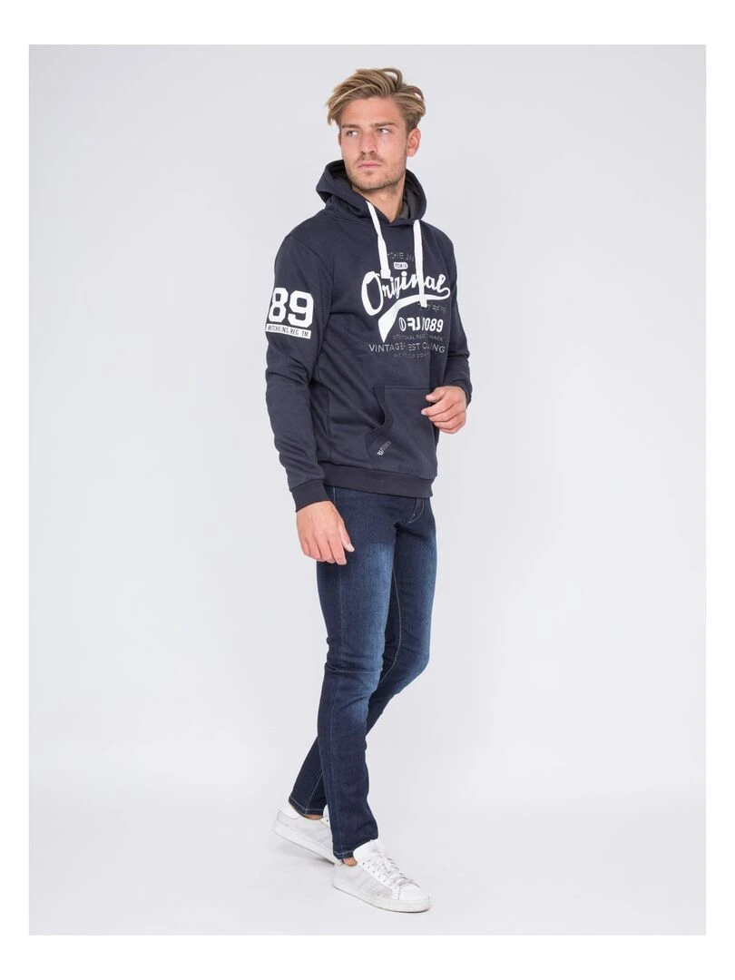 Sweat capuche WARLUZ   Bleu marine