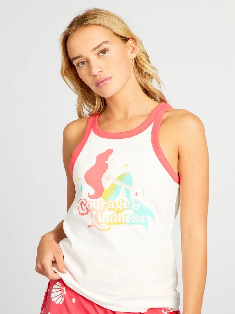Pyjama court imprimé 'Disney Princess' 2 pièces Blanc/rouge
