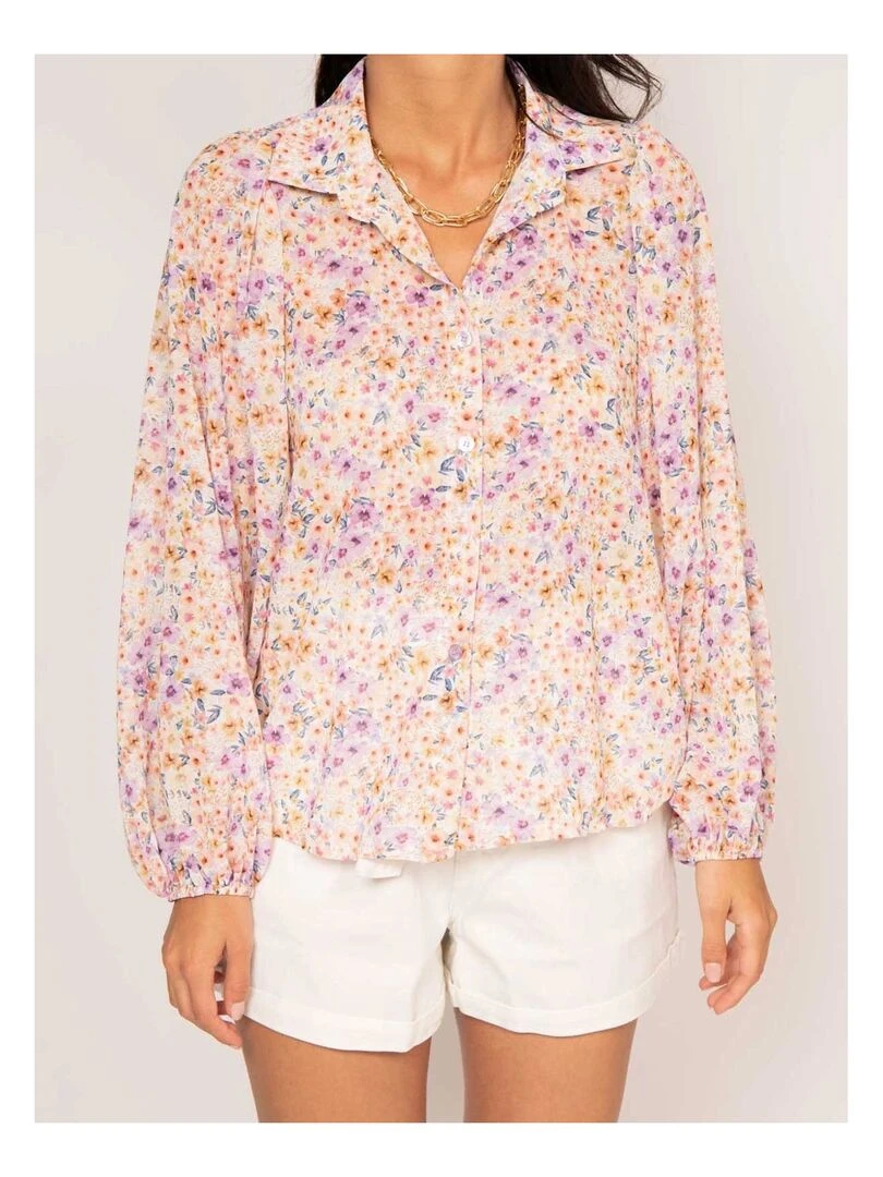 Chemise motifs ODREY   Violet clair