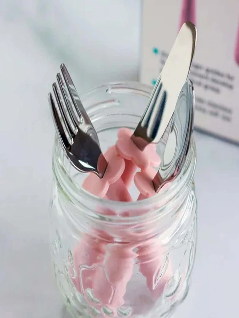 Couverts Ergonomiques Inox 3 Pièces Rose