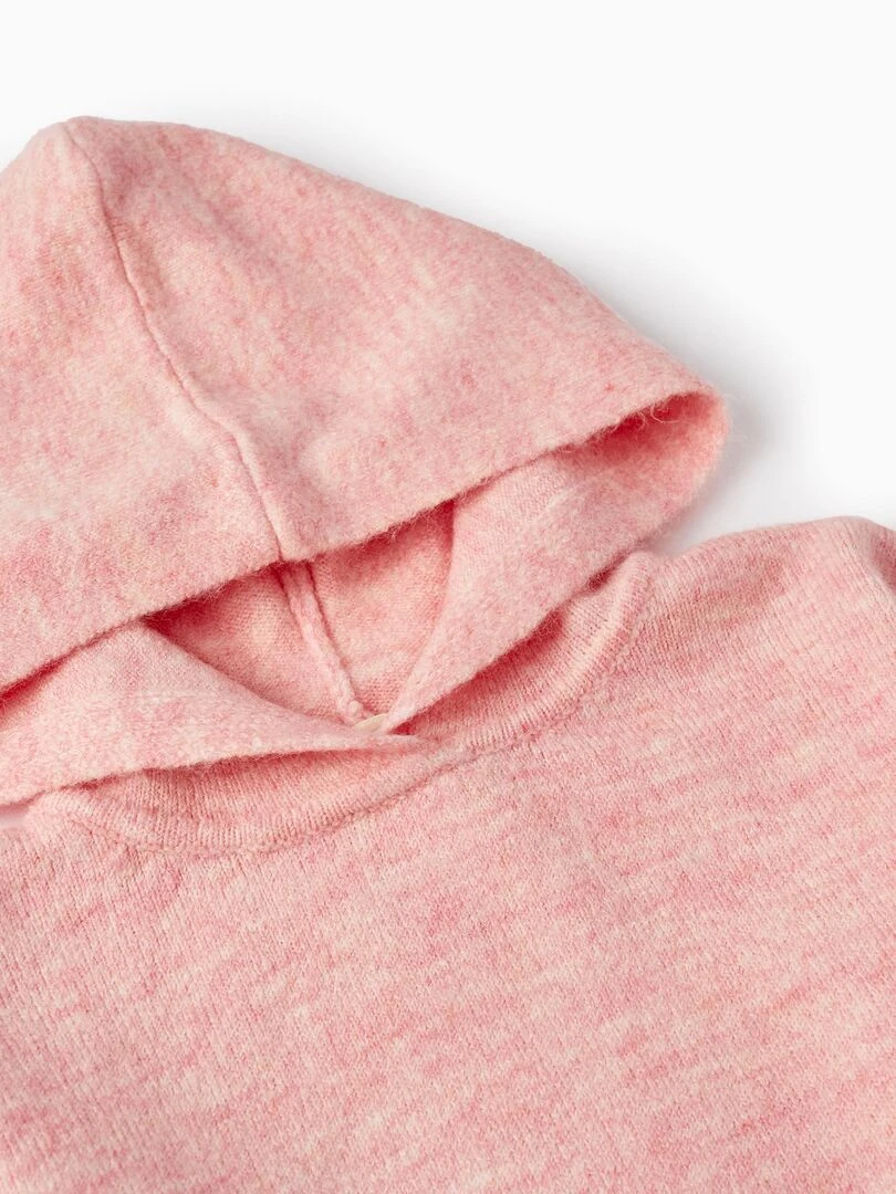 Pull en Maille avec Capuche pour Fille  SWEET FROSTY DREAMS   Rose
