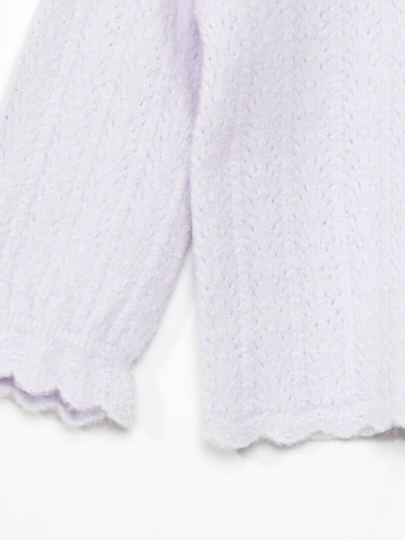 Pull à col rond avec finitions volantées   Violet