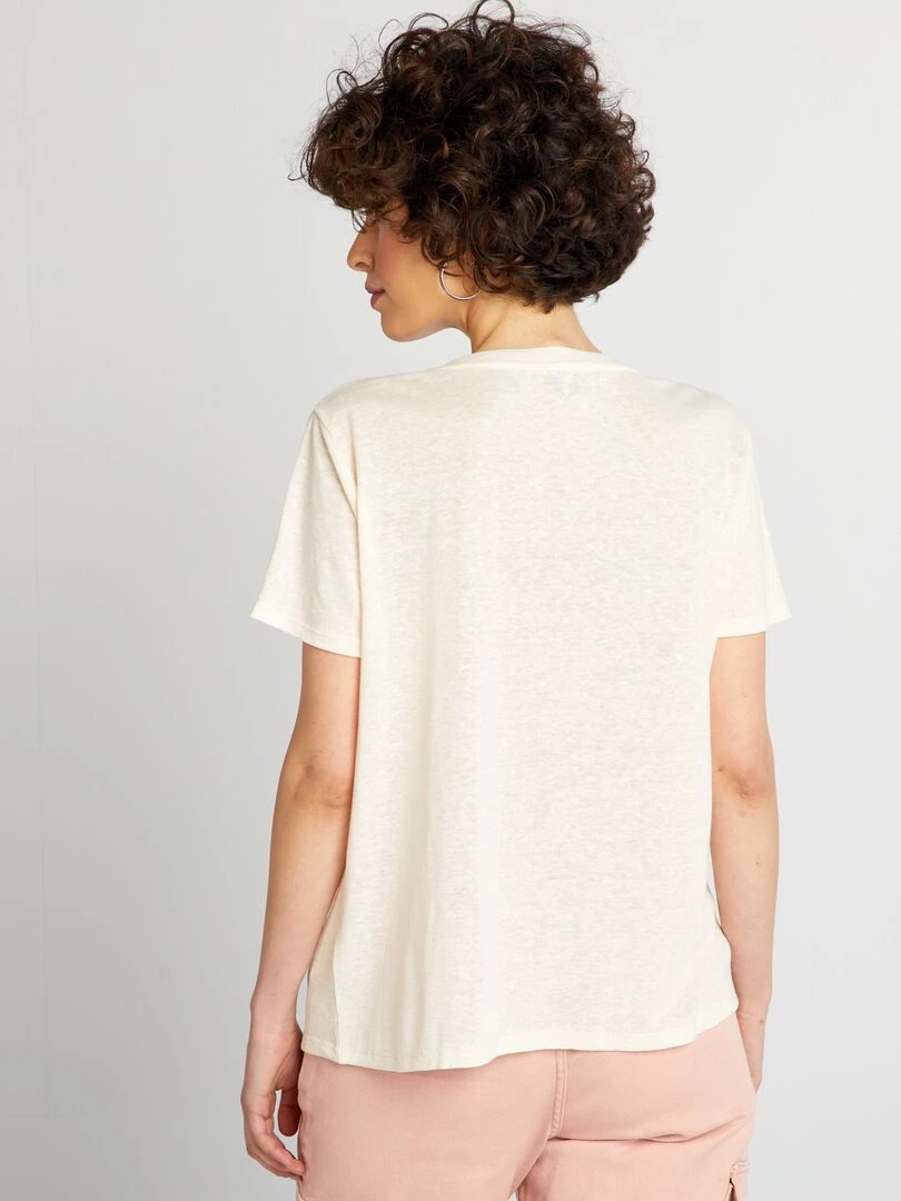 T shirt basique manches courtes   Blanc