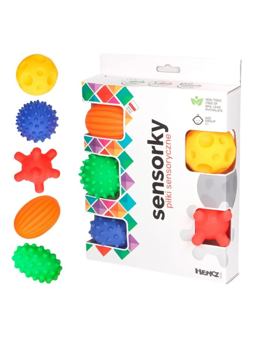 Coffret de 5 balles bébé éveil sensoriel Multicolore