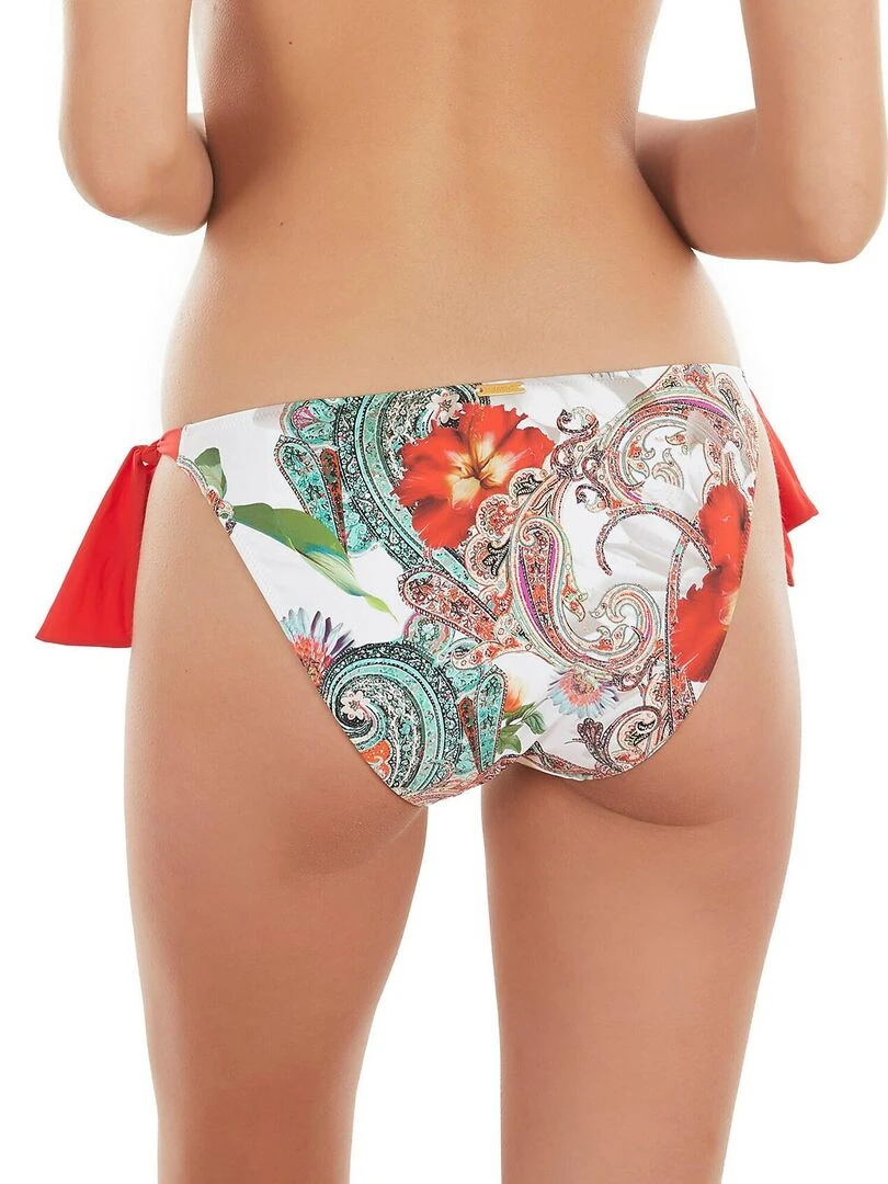 Bas maillot de bain à nouettes taille basse Cachemire blanc Blanc