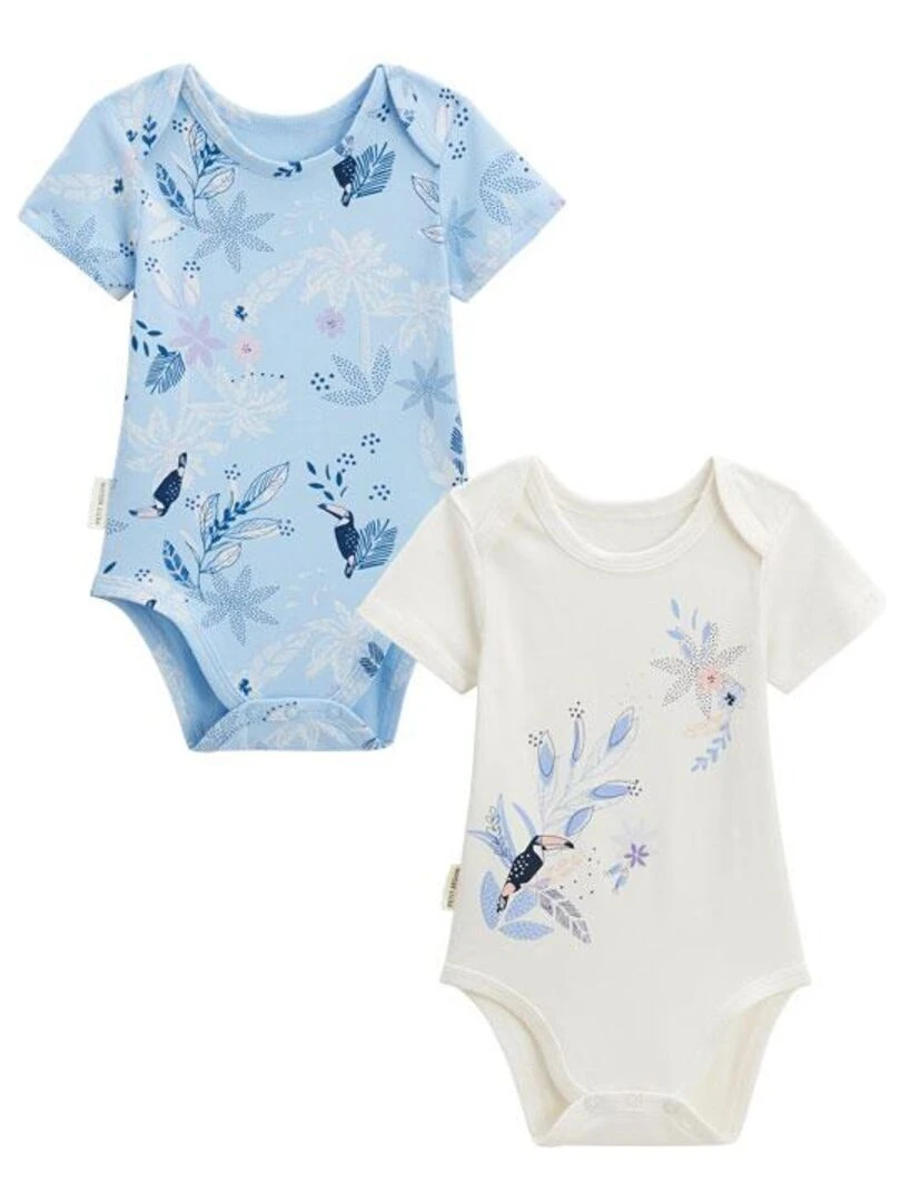 Lot de 2 bodies bébé manches courtes Bella Chica Bleu