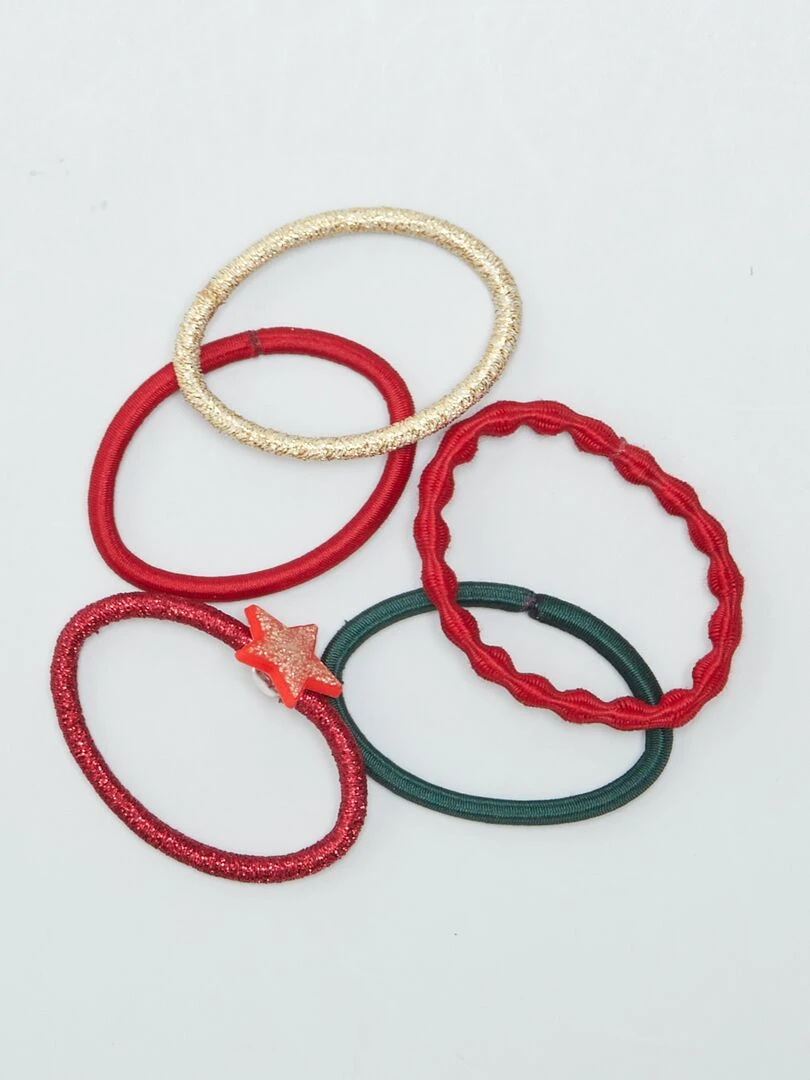 Lot de 5 élastiques Rouge/vert