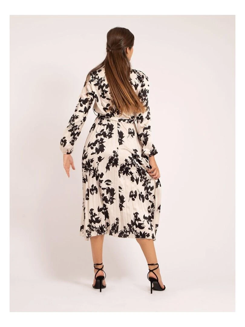 Robe longue motifs ICHELLE Ecru