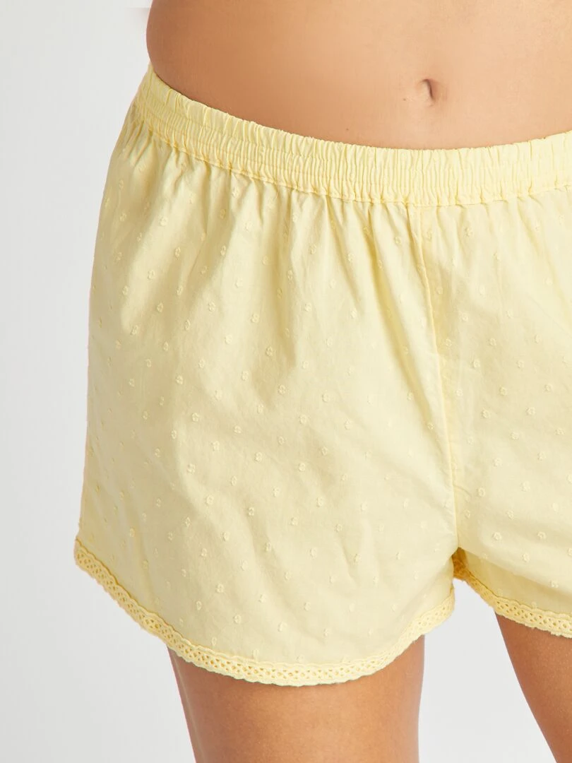 Pyjama débardeur + short   2 pièces   Jaune