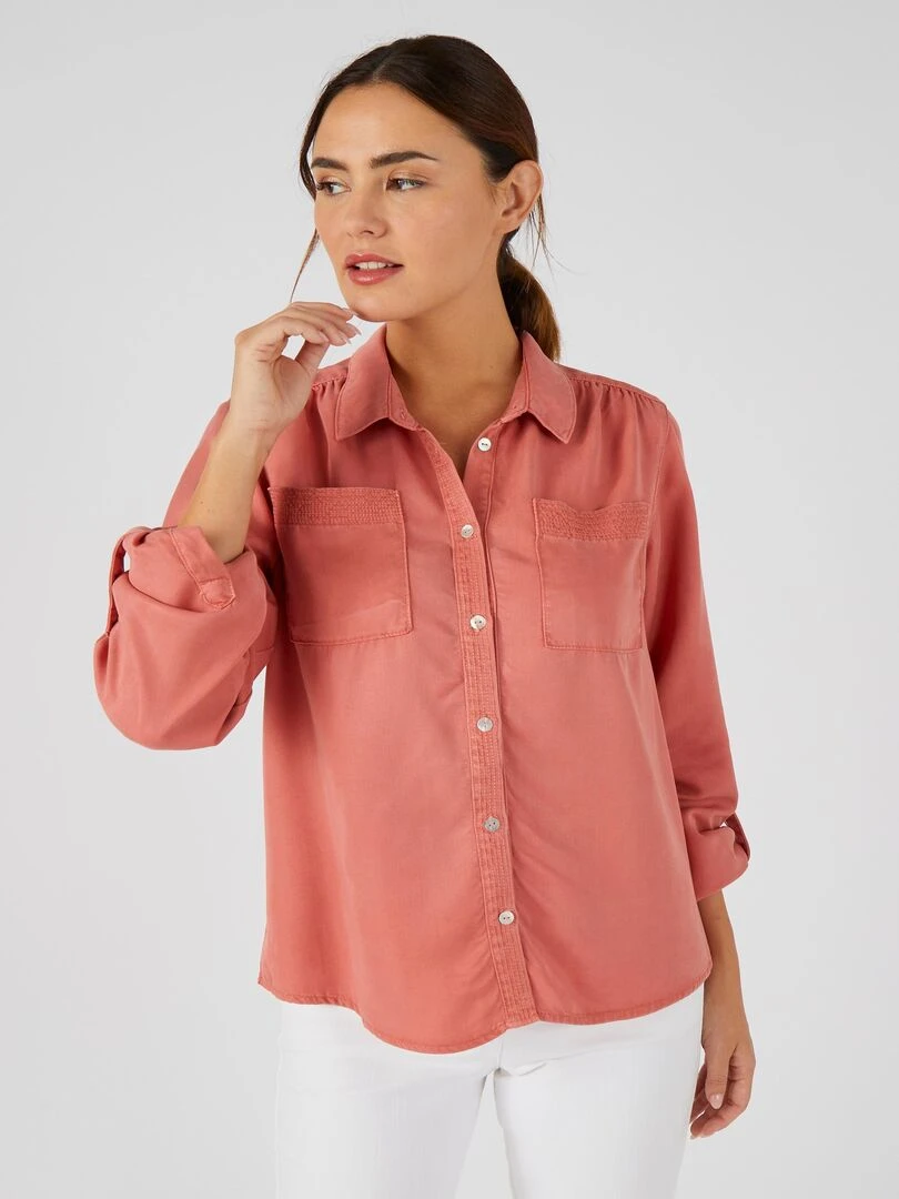 Chemisier fibres lyocell Tencel(TM)    Damart   Rose