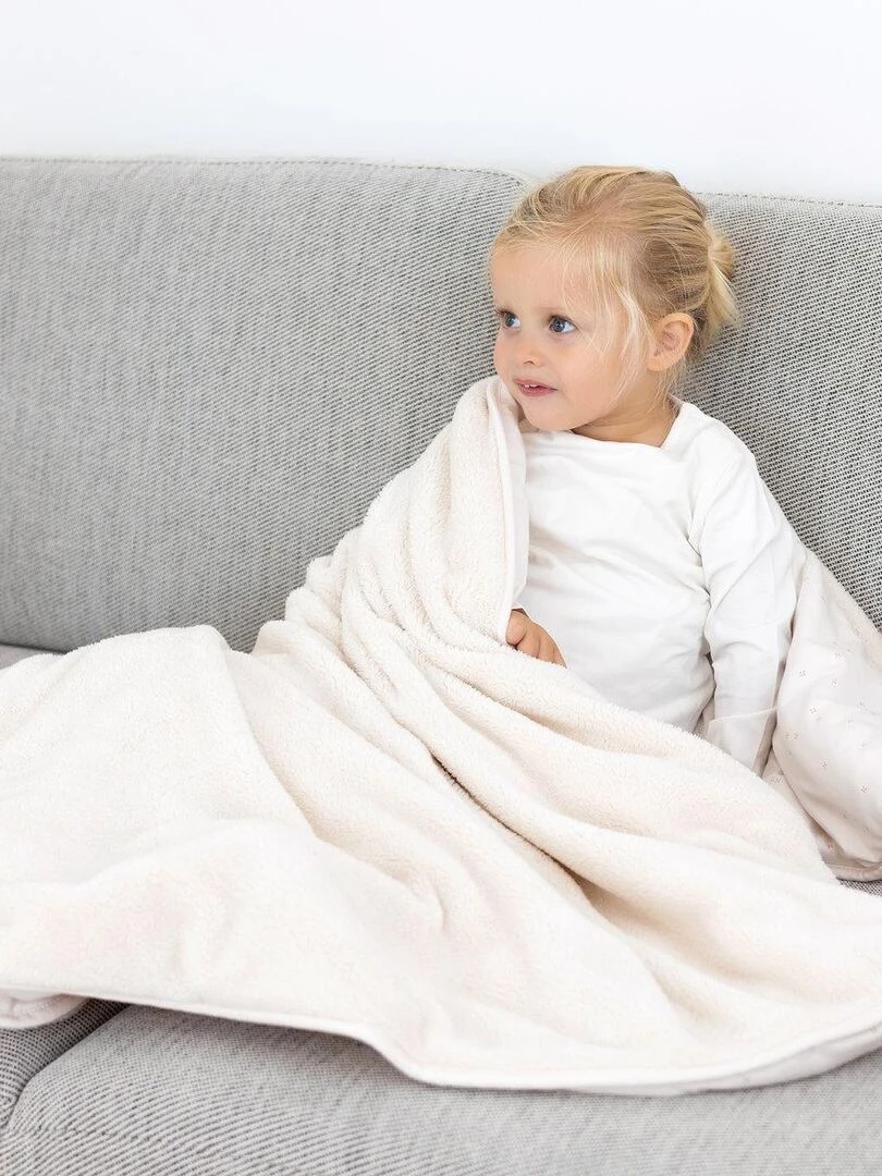 Bemini Couverture Softy jersey   Blanc cassé