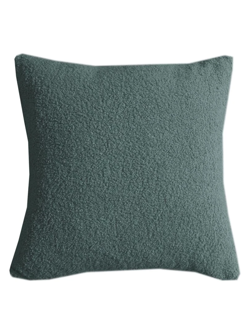 Coussin bouclette 'Deko&co' Kaki