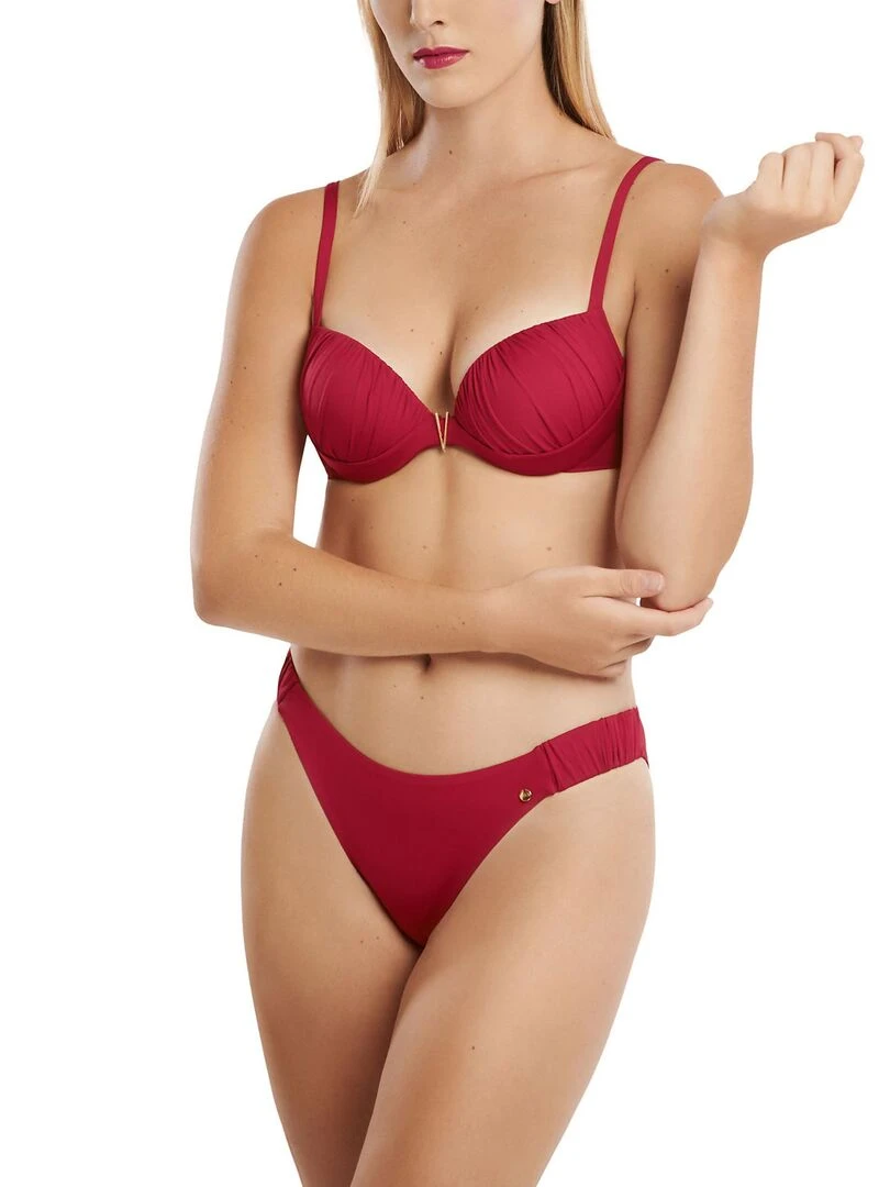 Bas maillot slip de bain échancré taille basse Isola Rossa   Rouge