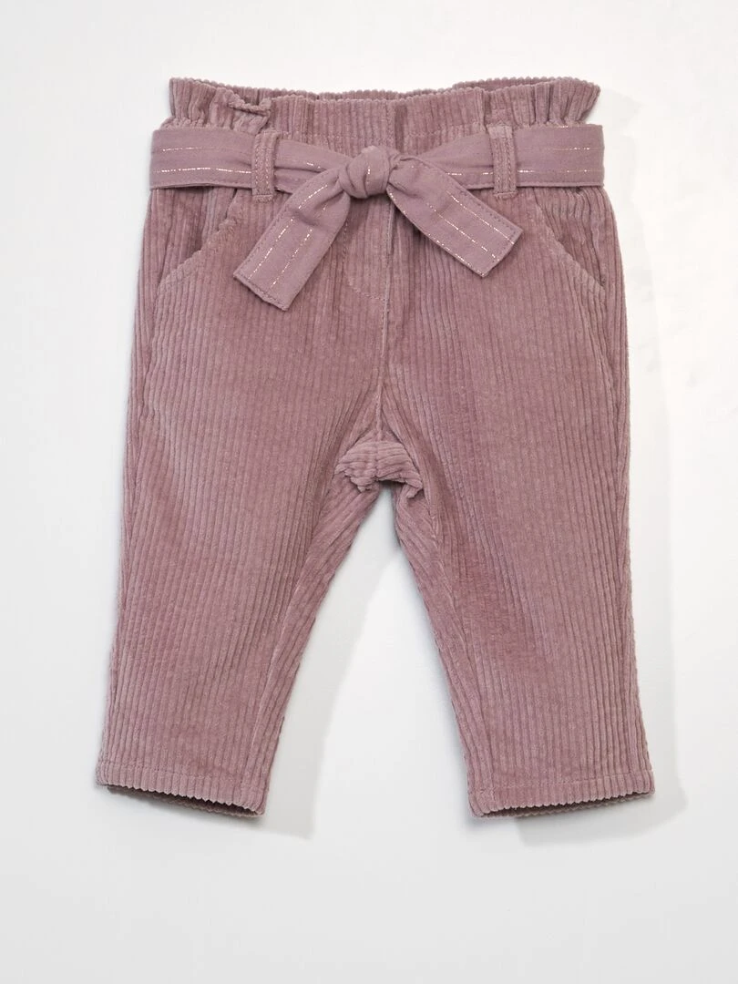Pantalon en velours côtelé Rose