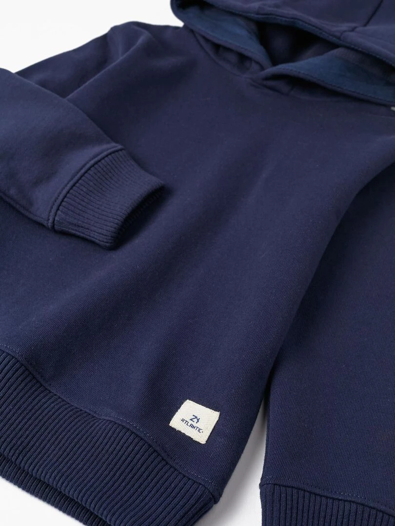 Sweat en coton à capuche pour garçon  ATLANTIC COMPANY   Bleu