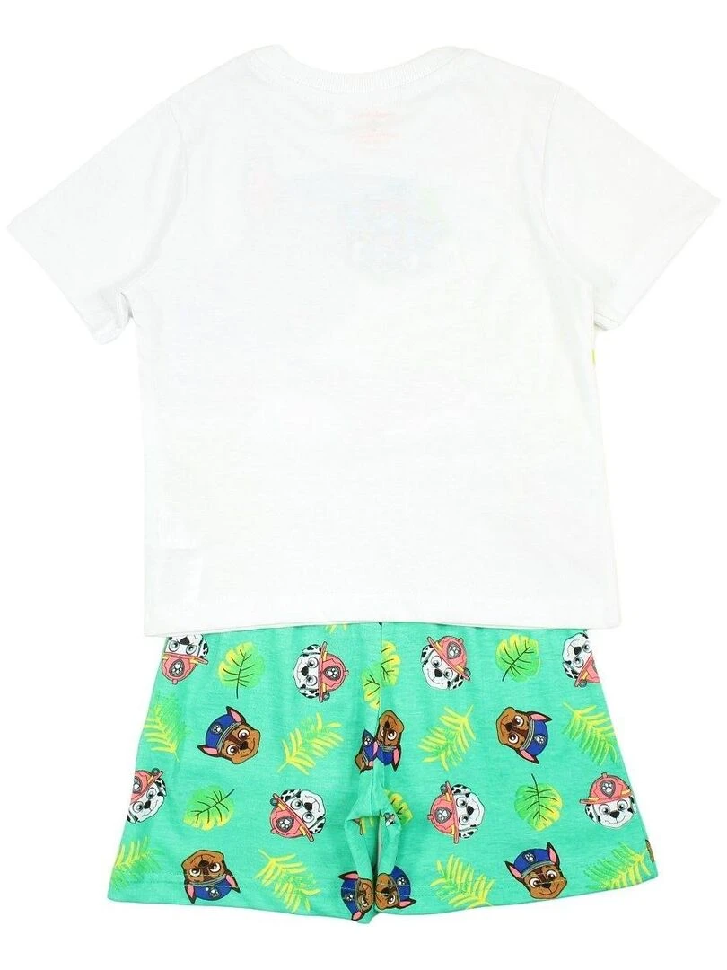 Paw Patrol   Ensemble T shirt short garçon Imprimé La Pat' Patrouille   Blanc