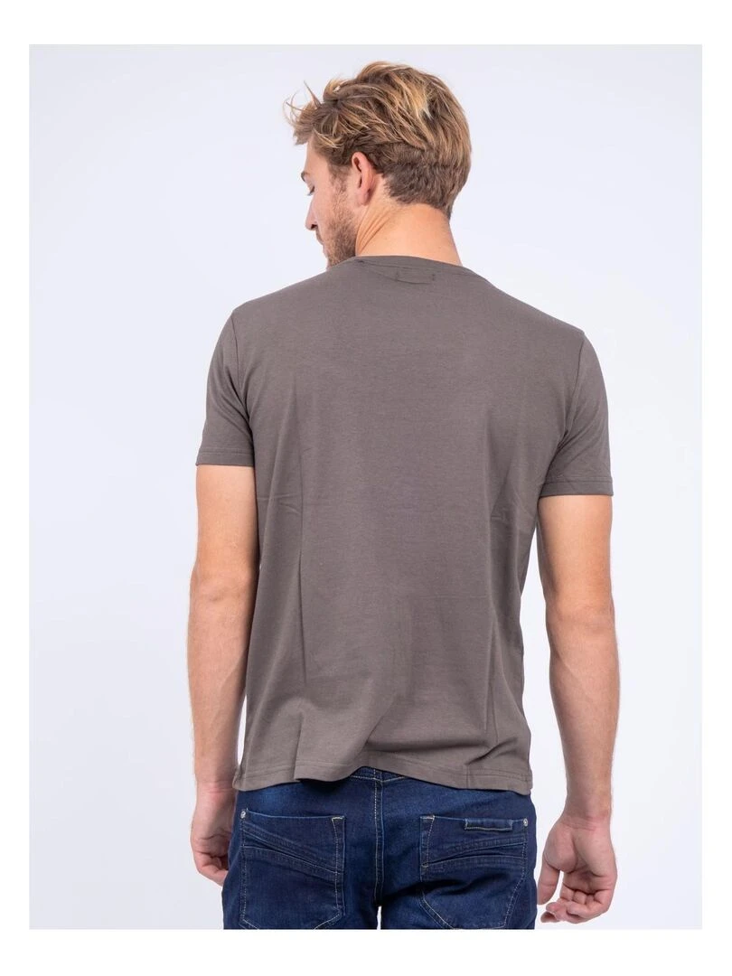 T shirt col rond pur coton JORDY Kaki