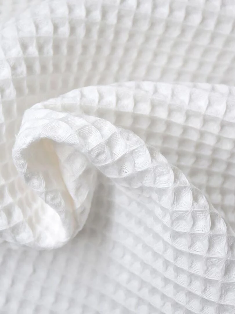 Couverture Nid D'abeilles En Coton Bio Aiko   Blanc