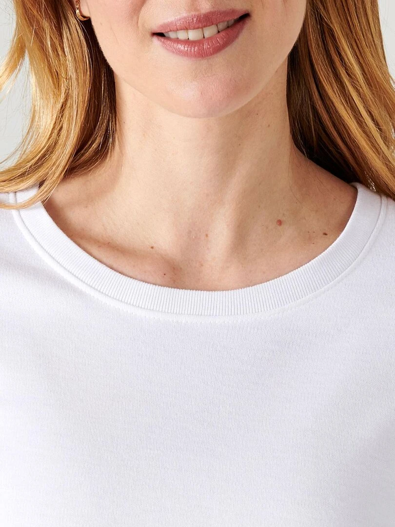 T shirt manches longues molleton gratté Thermolactyl Damart Blanc
