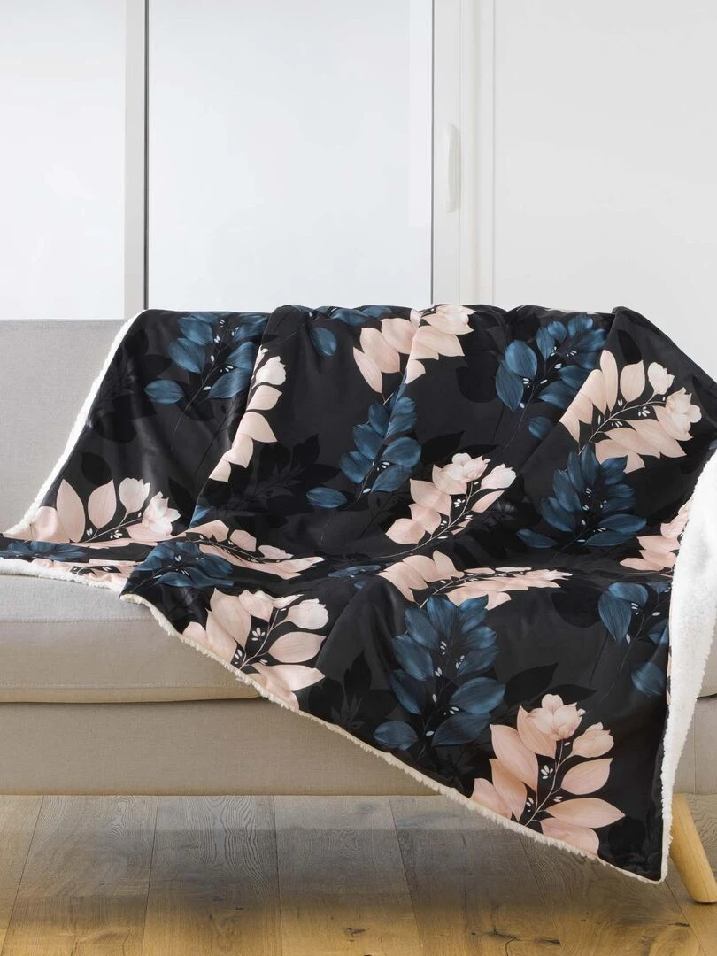 Plaid sherpa tropical belline Bleu