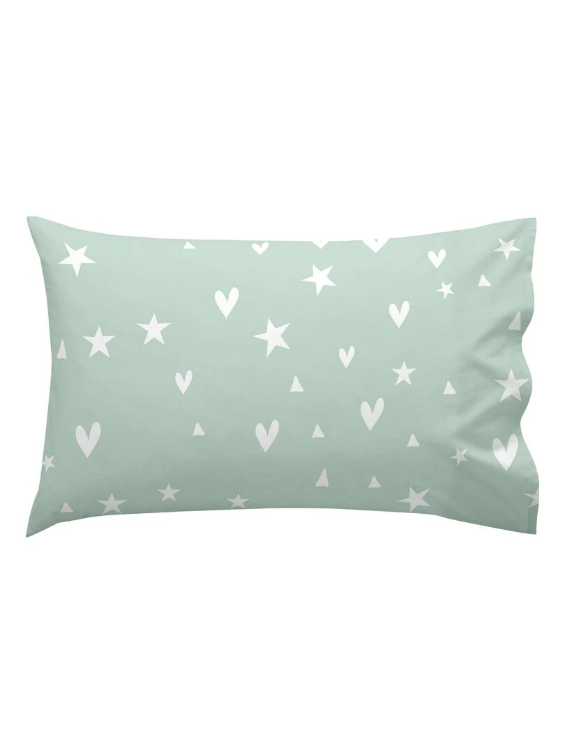 Parure housse de couette 2 pièces Best buddies Berceau "Happyfriday"   Blanc Vert