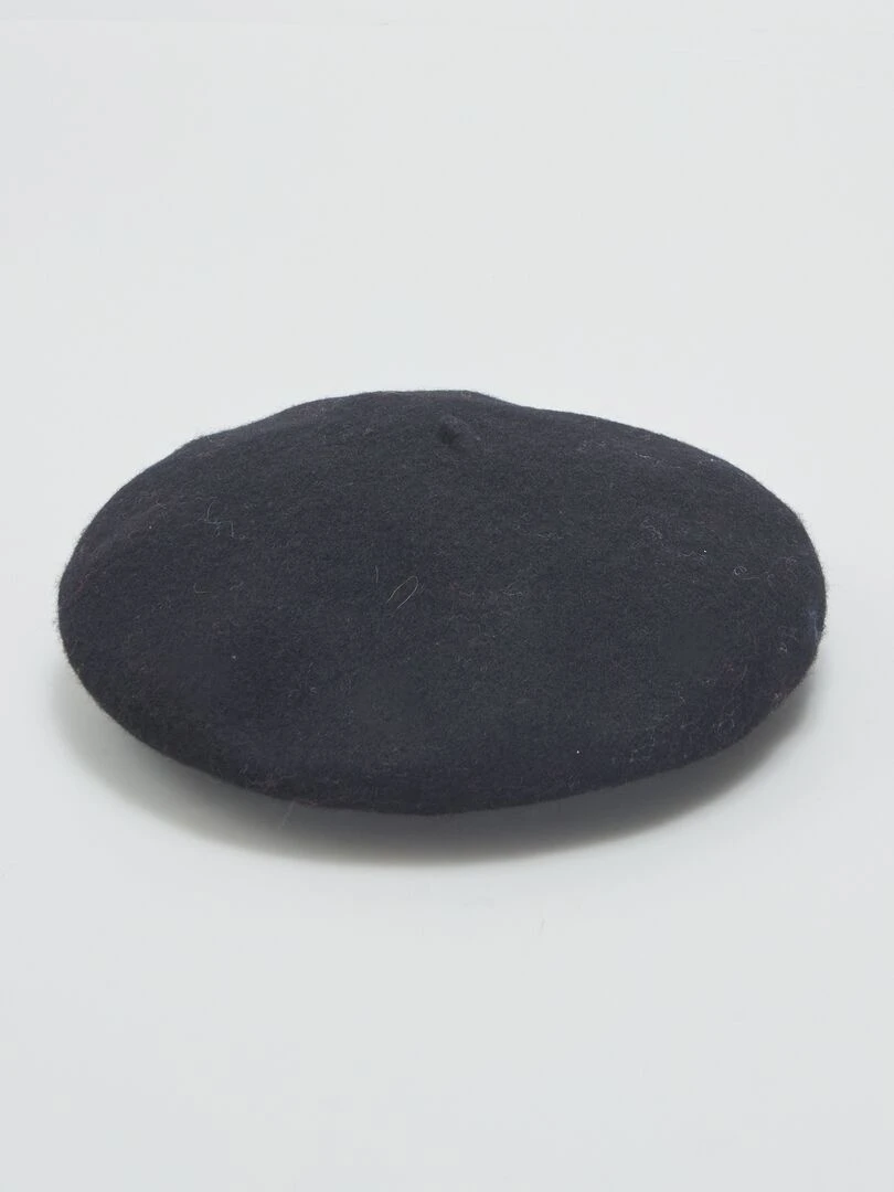 Béret chaud en laine Noir