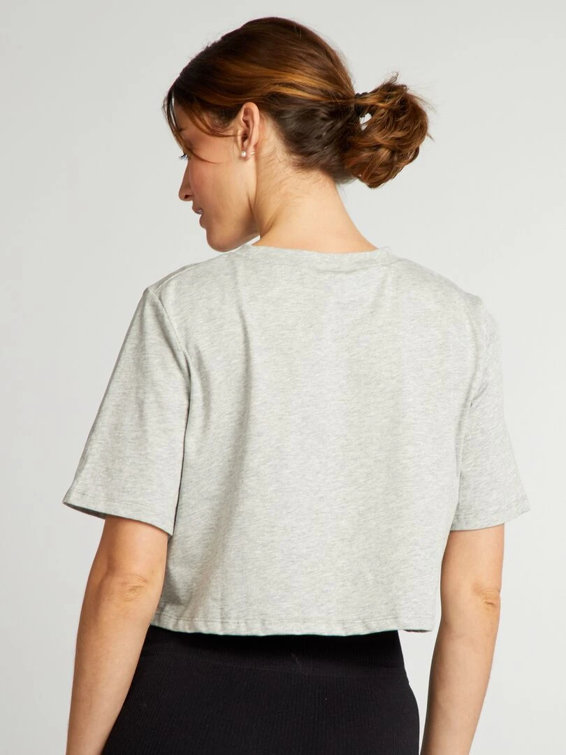 Tee shirt cropped   Paris 2024   Gris