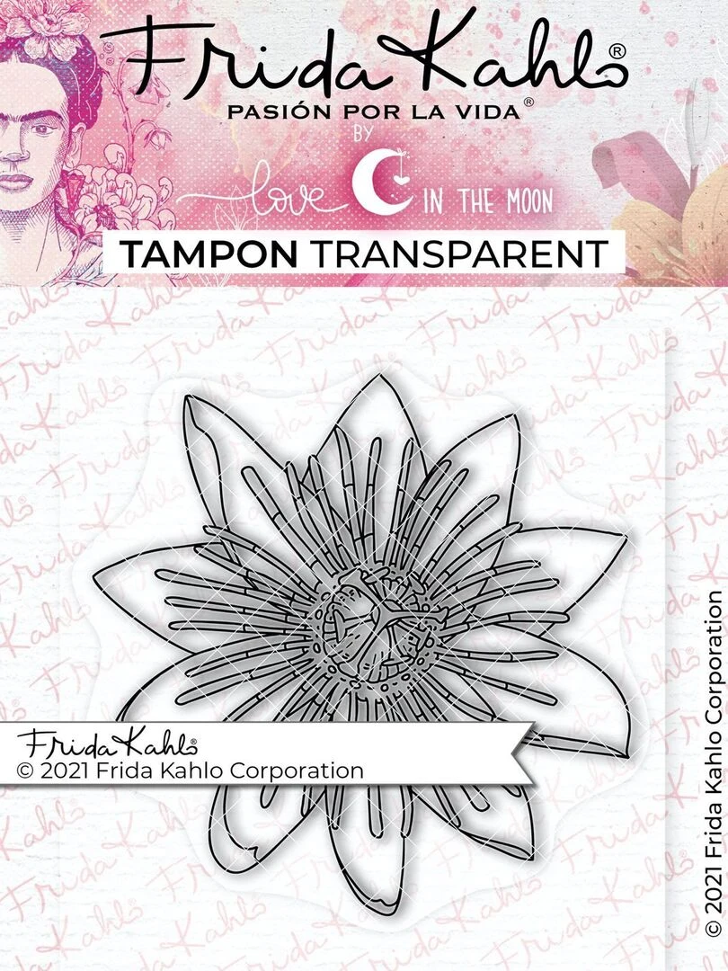 Tampon transparent Fleur Passiflore 2 9 5 x 6 5 cm N/A