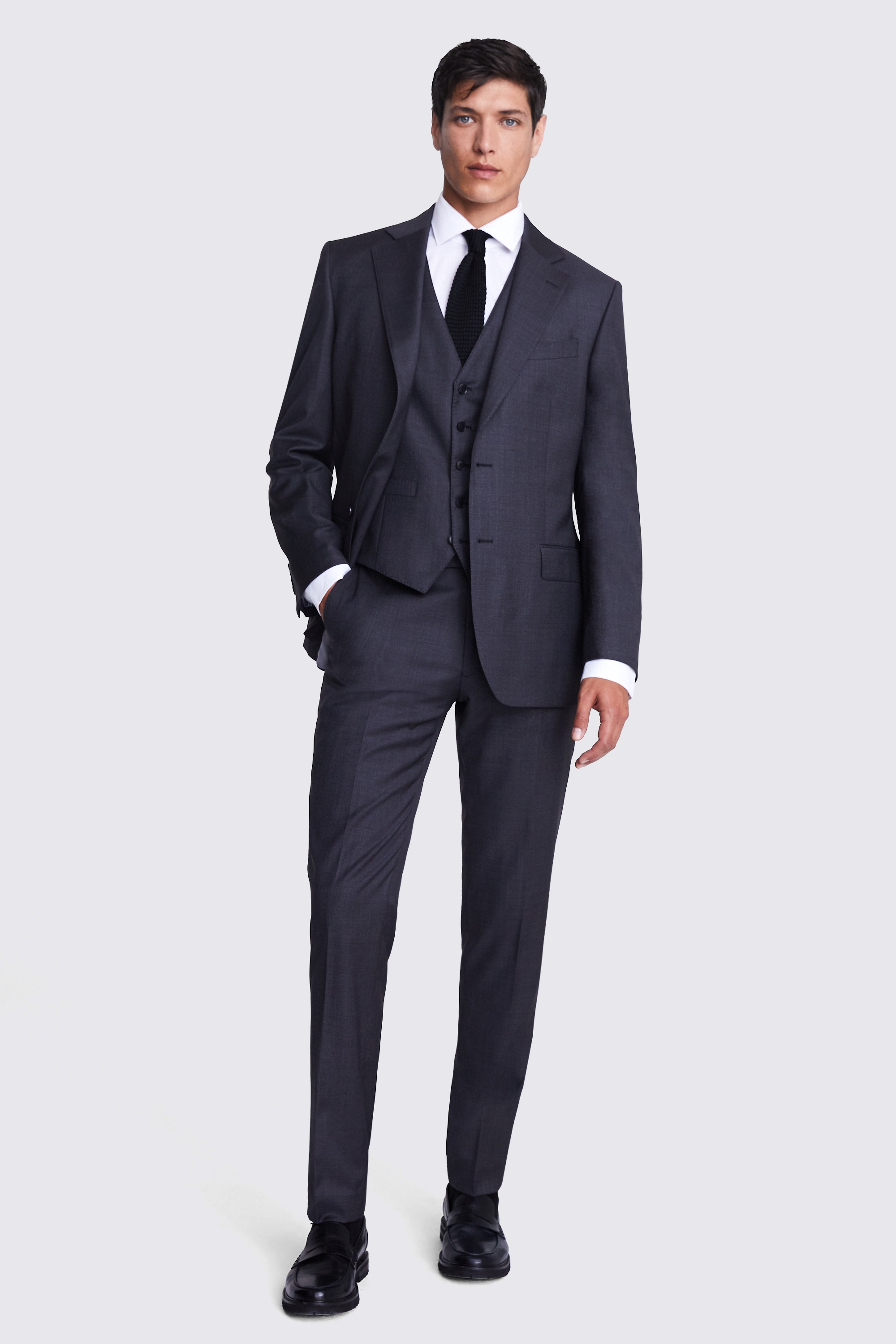 Italian Tailored Fit Charcoal Jacket Buy Online at Moss