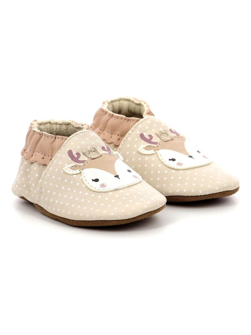 Chaussons Cuir Fancy Snow Beige