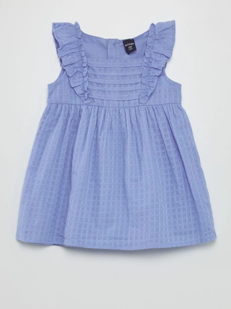 Robe sans manches avec volants Bleu