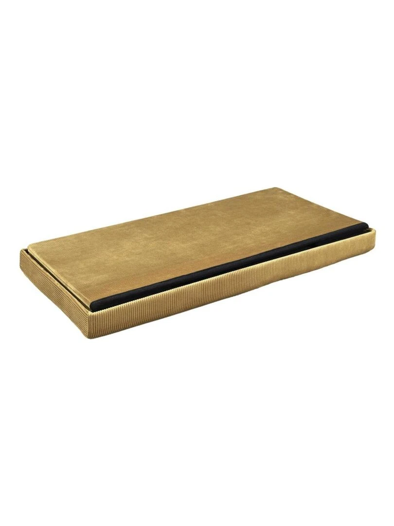 Coffre de rangement banc pliable velours côtelé   Jaune