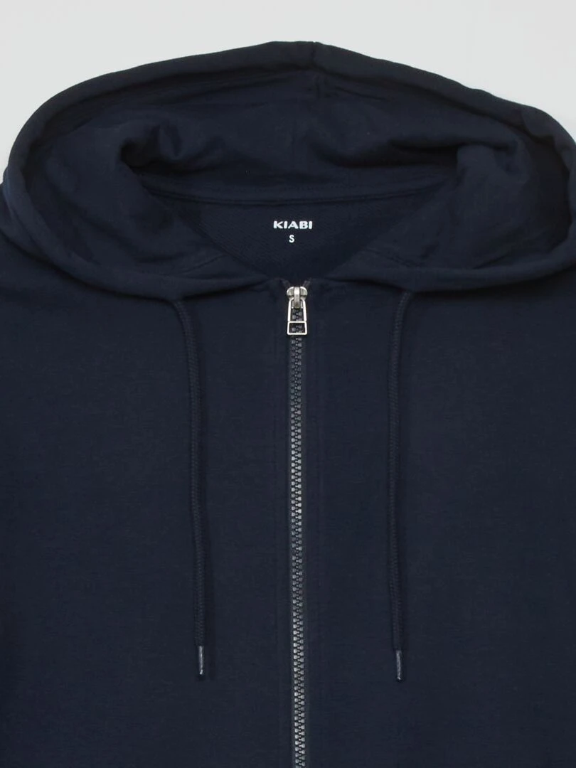 Veste zippée à capuche   Bleu marine