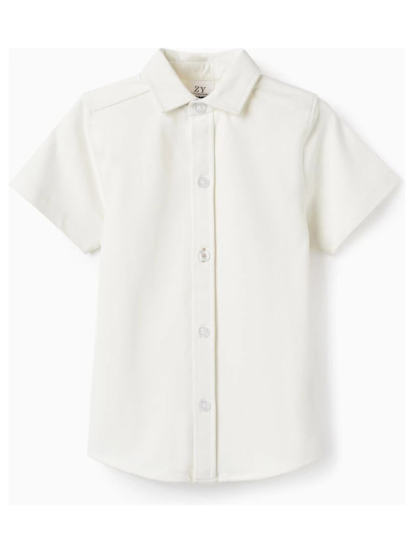 Chemise en piqué à manches courtes pour garçon manches courtes PICASSO Blanc