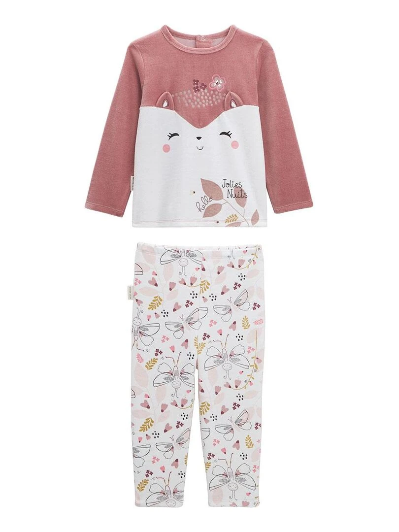 Pyjama bébé 2 pièces en velours Elena Rose