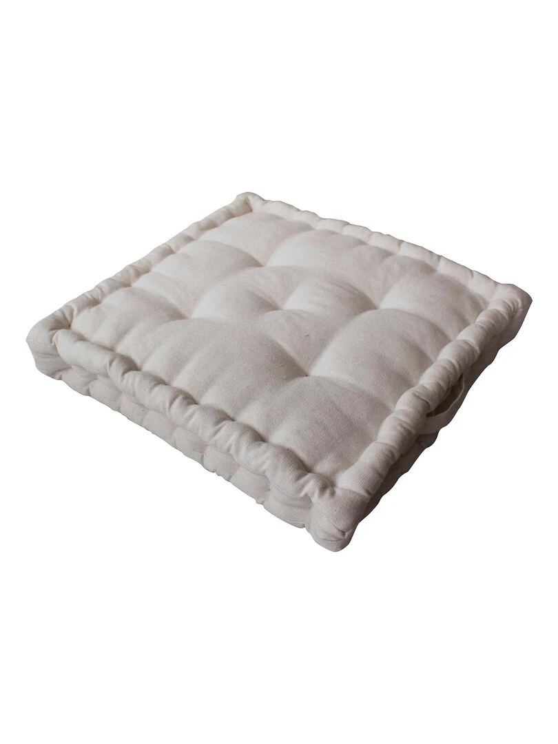 Coussin de sol en coton recyclé Ecru
